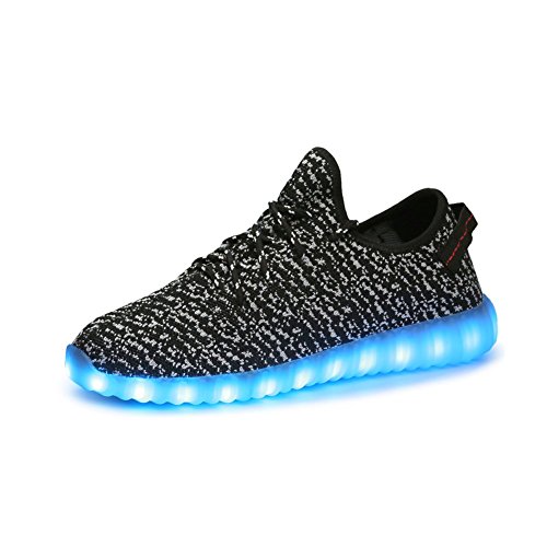 iPretty LED Lights Luminous Shoes Unisex Lace Up Trainers Casual Spinning Sneaker Couples Shoes USB Charging