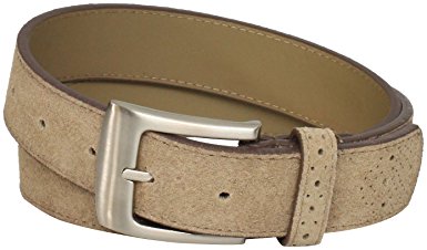 Stacy Adams Men's 32mm Genuine Leather Belt With Perforated Tip and Keeper