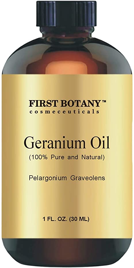 100% Pure Geranium Essential Oil - Premium Geranium Oil for Aromatherapy, Massage, Topical & Household Uses - 1 fl oz (Geranium)