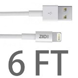 ZIIDII apple MFI certified lightning 6ft 6 feet 8 pin usb cable charge for iphone 6 6s 5 5c 5s plus ipad mini ipod touch-White