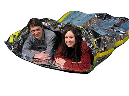 Emergency Survival Mylar Thermal 2 Person Sleeping Bag - Accommodates 2 Adults - 64" X 87"- by Grizzly Gear