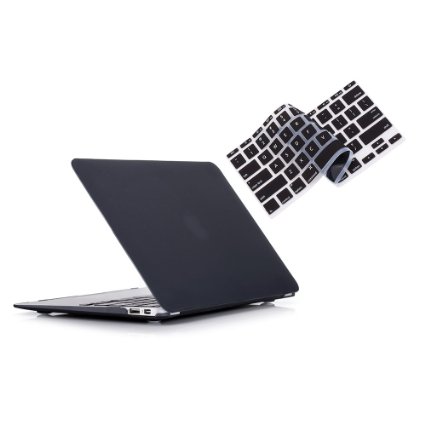 Ruban - Air 13-inch 2 in 1 Soft-Touch Hard Case Cover and Keyboard Cover for Macbook Air 13.3" Models: A1369 / A1466 - Black