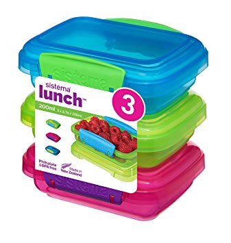 Sistema 41524 Lunch Collection Food Storage containers, Blue, Green, Pink