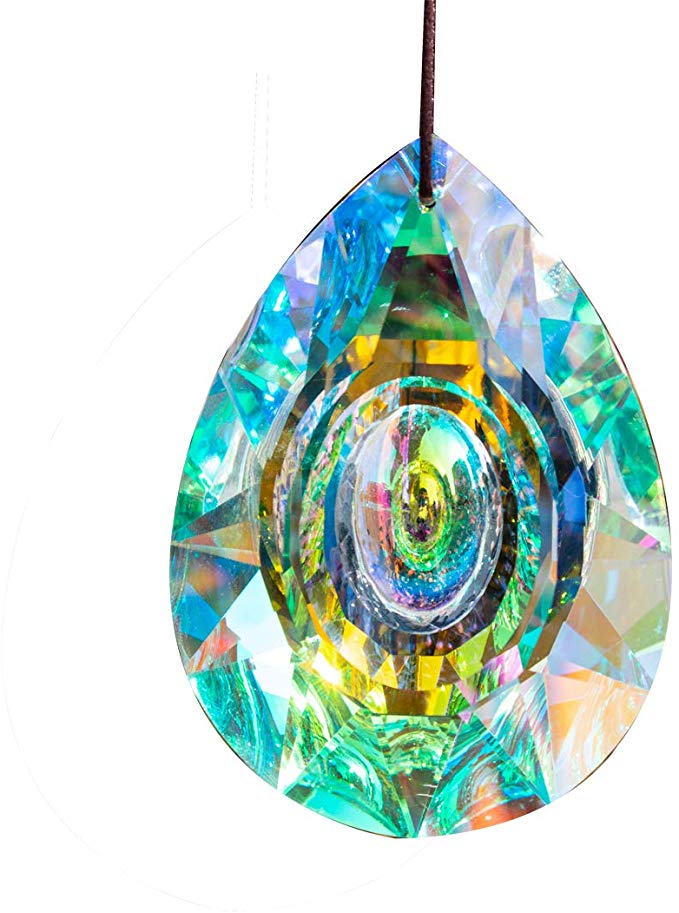 H&D 89mm/3.5in Hanging Chandelier Crystals Prisms for Window Suncatchers Chandelier Parts Rainbow Maker Pendants