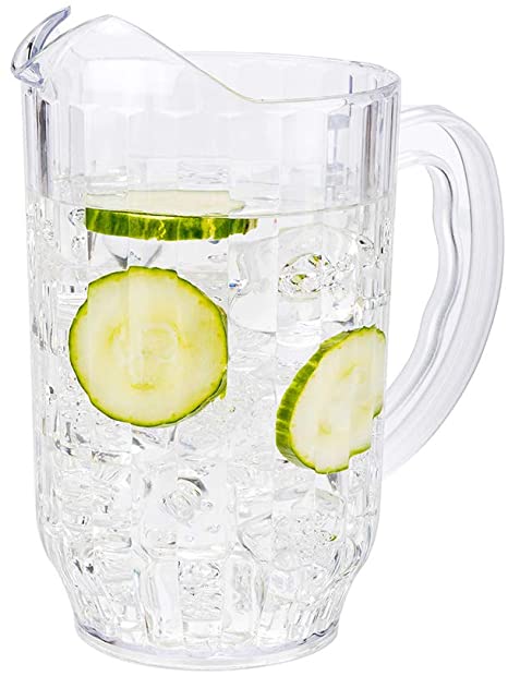 RW Base 60 Ounce Beer Pitcher, 1 Durable Restaurant Pitcher - Hard Plastic, Serve Soda, Lemonade, Juice, or Sangria, Clear Plastic Water Pitcher, For Bars, Parties, or Homes - Restaurantware