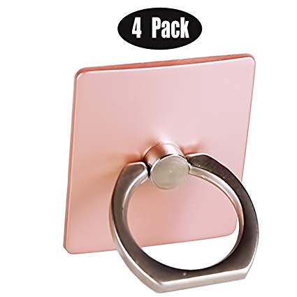 [4 Pack] Phone Ring Stand Holder CaseHQ 360 degree Rotation Reusable Ring Holder Finger Grip [Washable] [Removable] Universal Kickstand for iPhone X 6 6s 7 7 Plus 8 Galaxy S9 S9 plus S8 S7 (Rosegold)