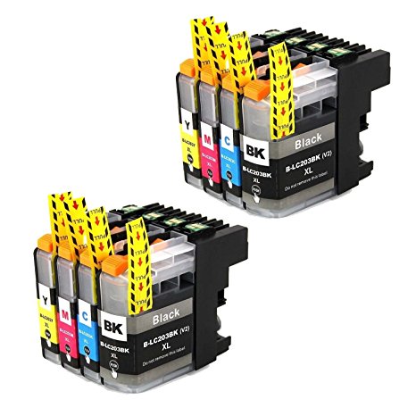 8-PK LC203XL LC203 LC201XL LC201 Ink Cartridge for Brother MFC-J4320DW MFC-J4420DW MFC-J4620DW MFC-J5520DW MFC-J5620DW MFC-J5720DW MFC-J460DW MFC-J480DW MFC-J485DW MFC-J680DW MFC-J880DW MFC-J885DW