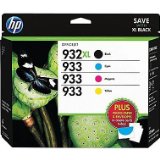 HP 932XL933 High Yield Black and Standard CMY Color Ink Cartridges D8J69FN140 wMedia Value Kit 4Pack
