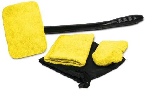 Auto Glass Cleaner Wiper Keeps Cars Vehicles Interior Exterior Windshields Windows Clean - Includes Long Handle Cleaner Wipes Cleaning Cloth and Storage Pouch - Use Wet or Dry by Ideas In Life
