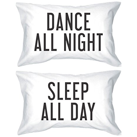 Bold Statement Pillowcases 300-Thread-Count Standard Size 21 x 30 - Dance All Night Sleep All Day