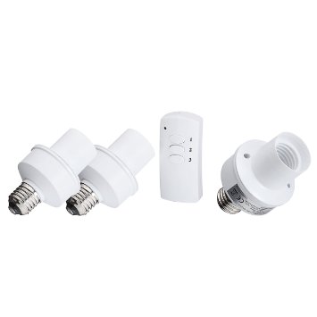 LED Concepts® Remote Control Wireless Light Bulb Socket Cap Switch for Lamps Bulbs and Fixtures (Set of 3 Sockets)