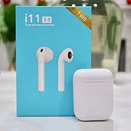 Madan Enterprises TWS i11 5.0 True Wireless Earphone with Portable Charging Case for Android/iOS Devices with Sensor (White Colour)