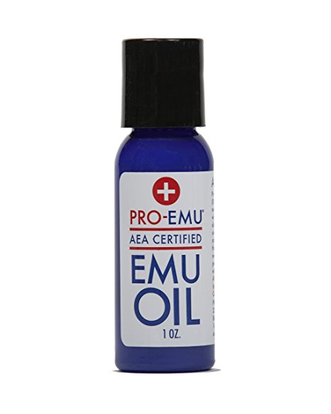PRO EMU OIL (1 oz) All Natural Emu Oil - AEA Certified - Made In USA - Best All Natural Oil for Face, Skin, Hair and Nails. Excellent for Dry Skin, Burns, Sunburns, Scars, Muscles and Joints
