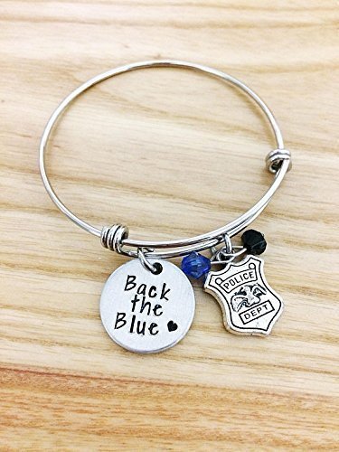 Police officer bracelet, Back the blue Bracelet, Police Wife Jewelry