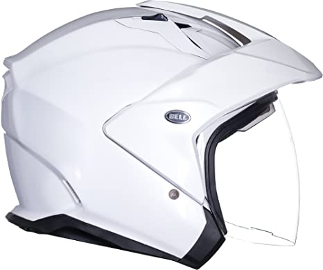 Bell Mag-9 Open Face Motorcycle Helmet (Solid Gloss Pearl White, Large)