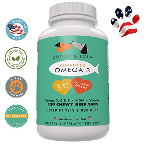 Best Omega-3 Pet Fish Oil Supplement for Dogs – Natural Ingredients with DHA & EPA – Odor and Burp Free – Healthy Coat, Skin and Itch Relief for Dogs
