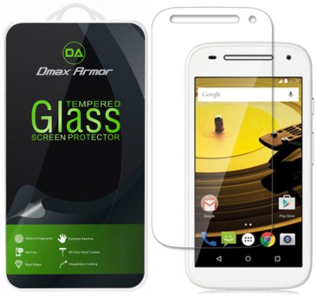 Moto E 2nd Gen Glass Screen Protector Dmax Armor Motorola Moto E 4G LTE 2nd Generation Screen protector Tempered Glass Ballistics Glass 99 Touch-screen Accurate Anti-Scratch Anti-Fingerprint Bubble Free Round Edge 03mm Ultra-clear Maximum Screen Protection from Bumps Drops Scrapes and Marks 1 Pack- Retail Packaging