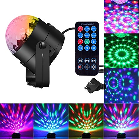 Istar Party Lights Sound Activated Disco Ball Party Light 7 Lighting Color Disco Lights w/ Remote Control for Bar Club Party DJ Karaoke Wedding Show Room Dance Parties Birthday Pub Outdoor
