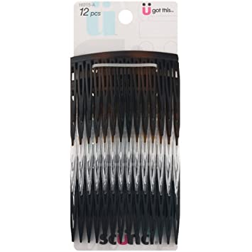 Scunci Effortless Beauty Side Hair Combs, Assorted 12 ea (Pack of 3)
