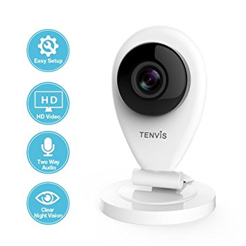 TENVIS IP Camera - Wireless IP Camera Security Camera with Two-way Audio, Night Vision Camera, 720P & 2.4GHZ Pet Baby Monitor Surveillance Camera Motion Detection Indoor Camera with Micro SD Card Slot