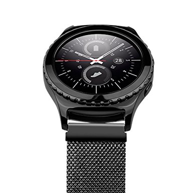 Samsung Gear S2 Band Wollpo Samsung Smartwatch Replacement Band for Samsung Gear S2 (Milanese , Black)