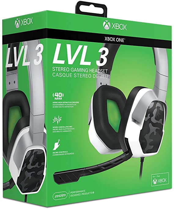 PDP LVL 3 Stereo Headset for Xbox One White Camo (048-041-NA-WCAM) - Xbox One