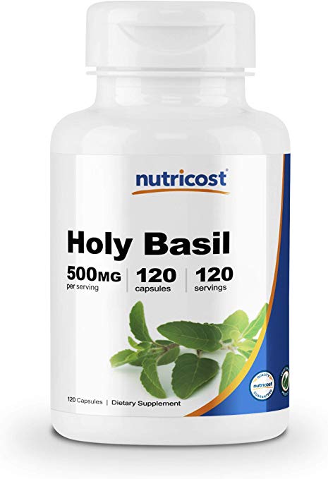 Nutricost Holy Basil Capsules 500mg, 120 Veggie Capsules - Gluten Free, Non-GMO, Healthy Response to Stress