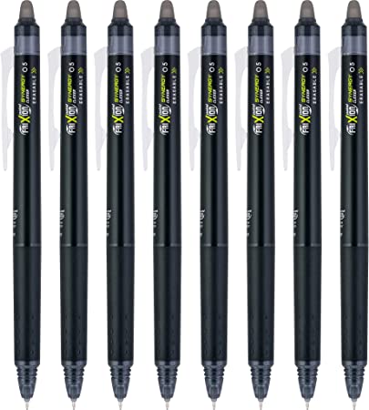 PILOT FriXion Synergy Clicker Erasable Gel Ink Pens, Extra Fine Point, Black Ink, 8-pack (17846)