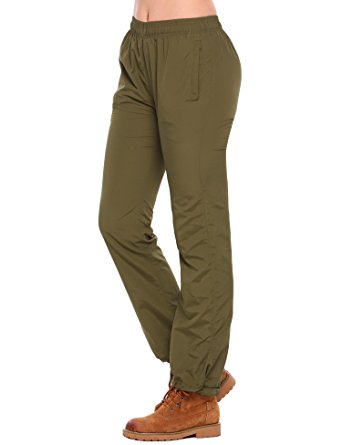 Zeagoo Women's Quick Dry Outdoor Waterproof Hiking Mountain Pants Drawcord Adjustable Waist and Leg