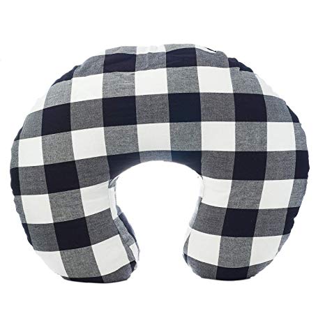 New Org Store Premium Buffalo Check Nursing Pillow Cover | Infant Pillow Slipcover for Breastfeeding Moms (Black & White)