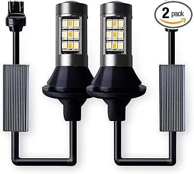 morefulls 7443 Error Free Switchback DRL LED Turn Signal Light Bulbs White and Amber No Hyper Flash With Built-In Resistors