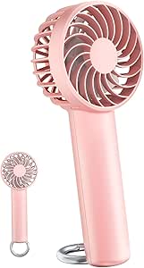 Mini Handheld Fan, Small Portable Fan Battery Operated, Personal Fan with 3 Speed Wind, 2000mAh Battery 9 Hours Long Working Time, Hand Fan Rechargeable with Carabiner for Outdoor Use Travel Camping