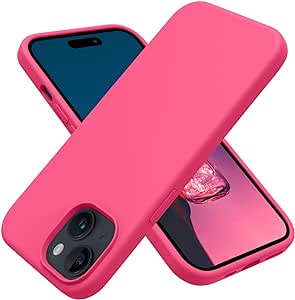 OTOFLY Compatible with iPhone 15 Case, Silicone Shockproof Slim Thin Phone Case for iPhone 15 (6.1 inch), (Hot Pink)