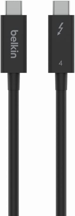 Belkin Certified Thunderbolt 4 Cable (1M 3.3FT), USB Type C Connection with 100W Power Delivery PD Enabled, USB 4 Compliant and Compatible with TB3 Compatible with MacBook Pro, eGPU, and More