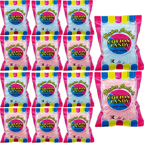 Cotton Candy Blue and Pink Party Flavors Supplies Birthday Treats for Kids, Kosher, 1oz Bag (12-Pack)