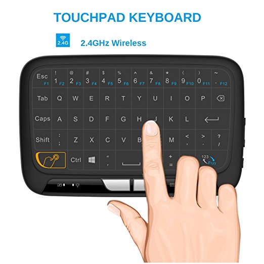 Mitid Mini Keyboard Mouse Touchpad Remote Combos 2.4Ghz Wireless Extra Large Touch Area Control for Android TV Box, Google TV Box, IPTV, Smart TV and More (Touchpad Keyboard)