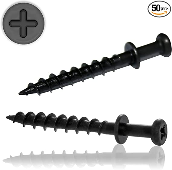 Picture Hanging Screw ,Bear Claw Double-Headed Screw Wall Picture Hangers, 4-in-1 Hanging Hooks for Sawtooth, Wire (50, Black)