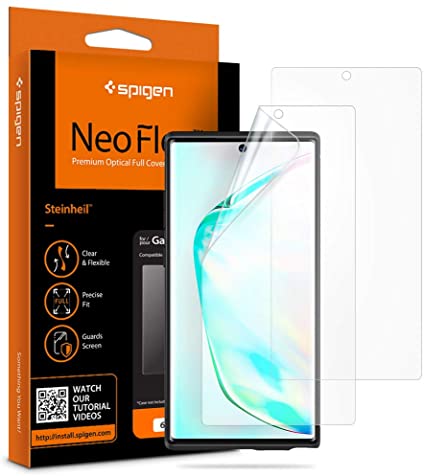 Spigen 2Pack Screen Protector compatible with Samsung Galaxy Note 10 Neoflex HD Full Coverage Ultrasonic Fingerprint Compatible Case Compatible High responsiveness Protective Film for Samsung Note 10