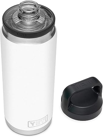 YETI Rambler 26 oz Bottle, Vacuum Insulated, Stainless Steel with Chug Cap, White