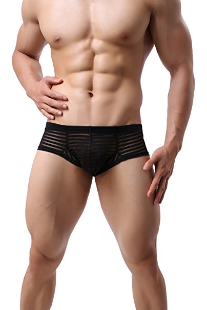 ONEFIT Mens Small Boxer Briefs Sexy Low Waist U Convex Breathable Translucent