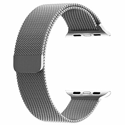 Walcase Milanese Loop with Magnet Lock Replacement iWatch Band for Apple Watch Band 38mm Silver
