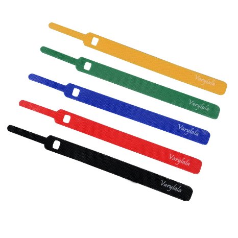 20 Pcs Reusable Hook and Loop Fastening Cable Straps Cable Ties (Multi-color)