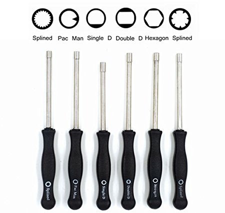 2 Cycle Carburetor Adjustment Tool 21 Teeth Splined / Pac Man / Single D / Double D / 7-Teeth Splined Pac Man / Hexagon Carb Screwdriver for Common 2 Cycle Small Engine(Set of 6)