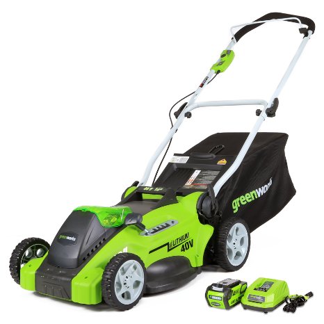 GreenWorks 25322 G-MAX 40V Li-Ion 16-Inch Cordless Lawn Mower 1 4AH Battery and a Charger Inc