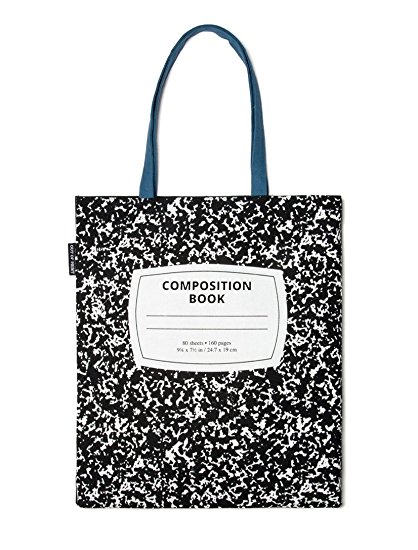 Out of Print Composition Notebook Tote Bag, 15 X 17 Inches
