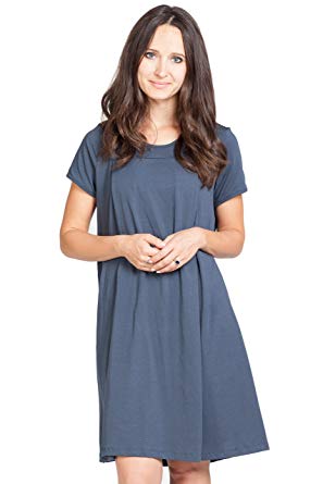 Savi Mom Nursing Nightgown USA Made Cotton. Breastfeeding Pumping mom's fav! Lounge Dress Delivery Gown