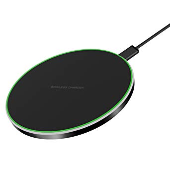 Wireless Charger 10W Fast, QI Fast Wireless Charging Pad for Galaxy Note 8/5 S8/S8  S7/S7 Edge S6 Edge Plus, Standard Charge for Galaxy S9 S9  iPhone X 8 8Plus