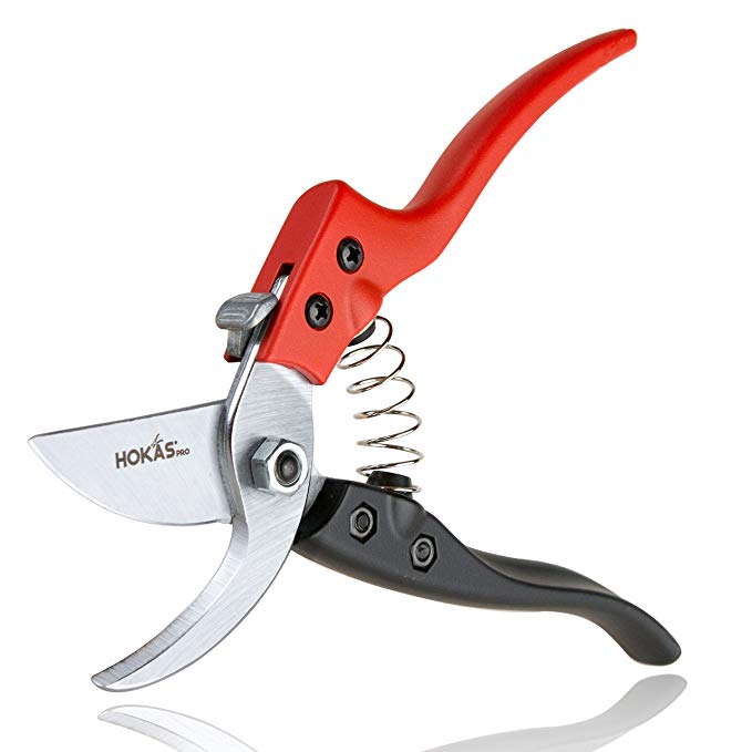 HOKAS S841 New Design Heavy Duty Pruning Shears with Comfortable Leather Coating handle, Sharp and Durable Tree Trimmers Secateurs - Ideal Branch,Hedge,Shrub/Bush,Flower/Plant Bypass Garden Clipper