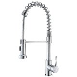 VAPSINTSolid Pre Rinse Pull Down Kitchen Faucet Single Handle Single Hole Dual-Function Pull-Out Sprayer Spring Stainless Steel Kitchen Sink Faucets