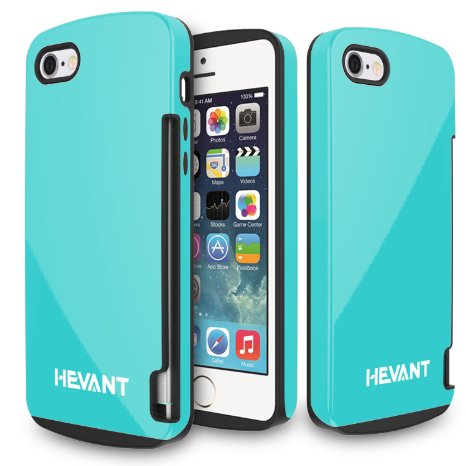 HEVANT iPhone5/5s anti shock case,iPhone5s credit card case-Blue